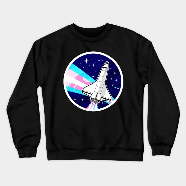 NASA Badge Retro Trans Pride Spaceflight Patch Crewneck Sweatshirt by forge22